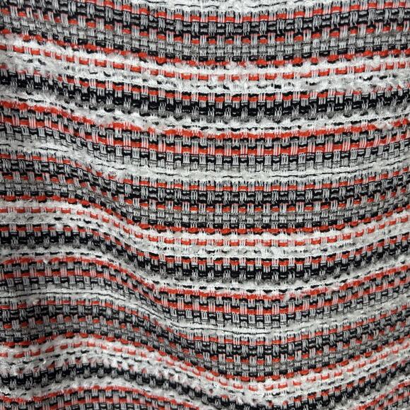 Halogen Tweed Mini‎ Skirt 8 Orange Textured Zipper Pockets Old Money Academia - Picture 4 of 13